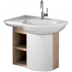 Тумба під раковину Keramag Vitelle підвісна кутова 65.5х34.5х59.5 білий / дика груша 810160