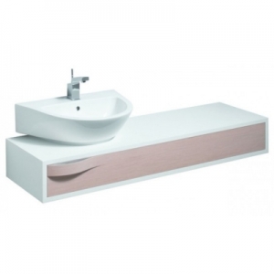 Тумба под раковину Keramag Flow подвесная 140х41х19.5 светлый дуб 877055