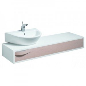 Тумба под раковину Keramag Flow подвесная 140х41х19.5 светлый дуб 877055