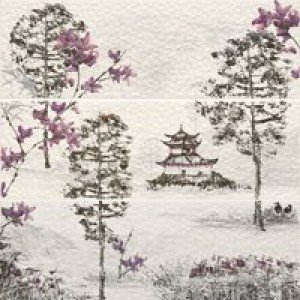 APE Luna DEC SET (3) AKITA PURPURA декор3 Плитка настенная 204215