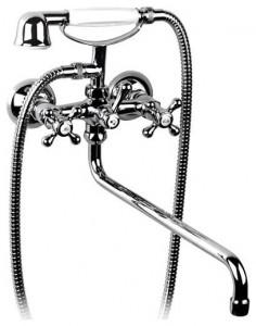 Смеситель двухвентильный с длинным изливом и душем KFA коллекция Retro хром 374-148-00