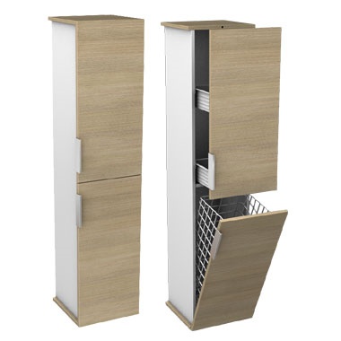 Kolo TWINS шкафчик боковой  высокий 32 x 140 x 32 см  дуб arava/белый 88323000
