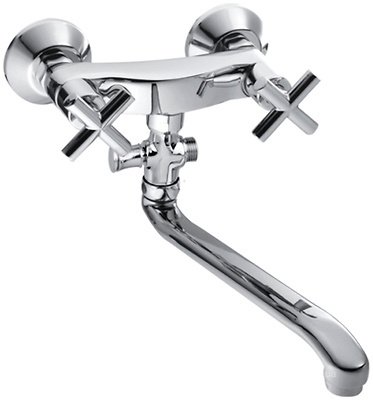 Змішувач двохвентильний для ванни з довгим виливом KFA колекція Symetric хром 348-710-00