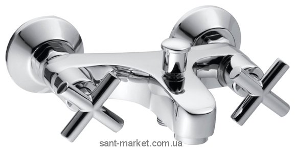 Смеситель двухвентильный для ванны с коротким изливом KFA коллекция Symetric хром 344-010-00
