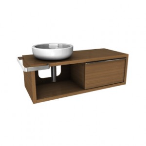 Тумба под раковину Kolo Ego левая подвесная  127х57х40 тик 89226000