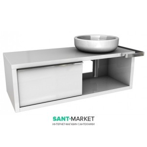 Тумба під раковину Kolo Ego права підвісна 127х57х40 білий глянець 89233000