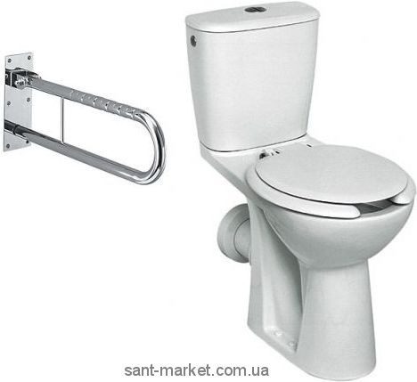 Унитаз напольный компакт Kolo коллекция Nova Top + Поручни 69210000 для инвалидов