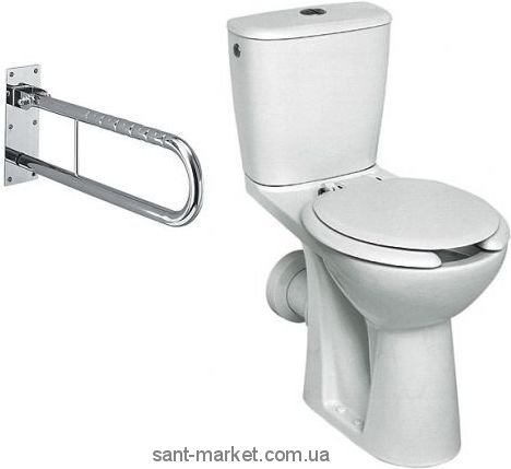 Унитаз напольный компакт Kolo коллекция Nova Top + Поручни 69210000 для инвалидов