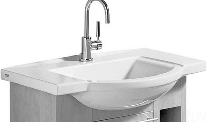 Раковина для ванной на тумбу умывальник-столешница Keramag коллекция Vitelle белая 120680