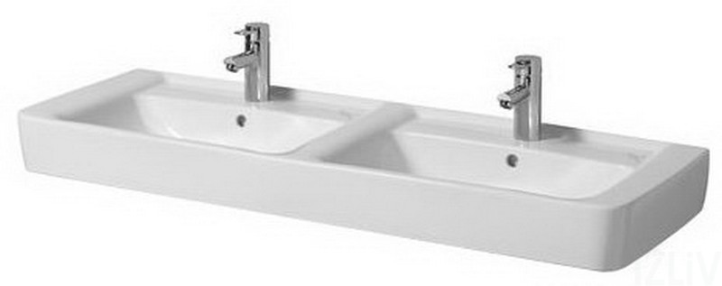 Раковина для ванной подвесная двойная Keramag коллекция Renova Nr.1 Plan белая 122130