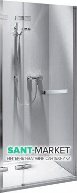 Душові двері в нішу Kolo NEXT скляна орні з релінгом 120х195 HDRF12222R03L