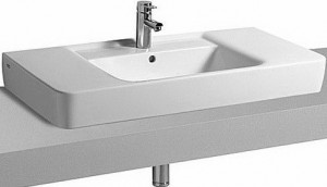 Раковина для ванної накладна накладна умивальник-стільниця Keramag Renova Nr.1 ​​Plan біла 125100