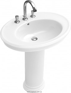 Раковина для ванной на пьедестал Villeroy&Boch коллекция Amadea белая 718575R3