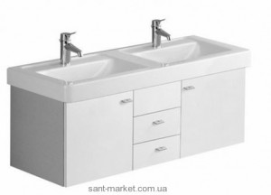 Тумба під дві раковини Villeroy & Boch Central Line підвісна 125х45х43 глянсовий чорний 9867E2EL