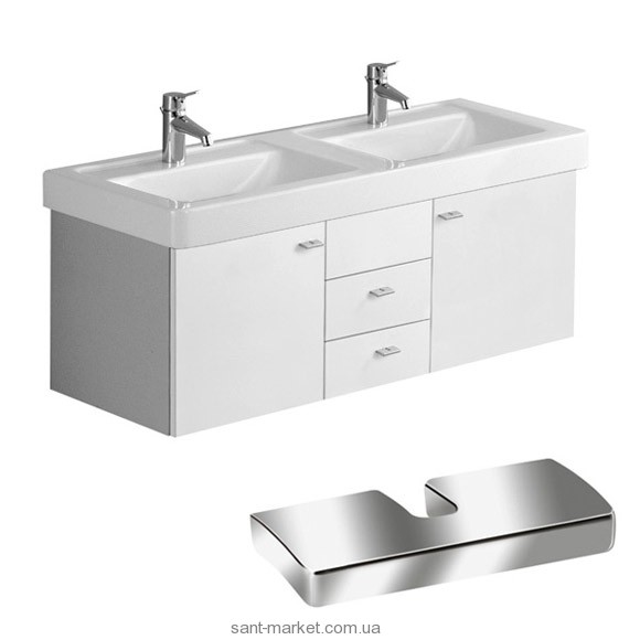 Тумба под две раковины Villeroy&Boch Central Line подвесная 125х45х43 белая 9867F1BM