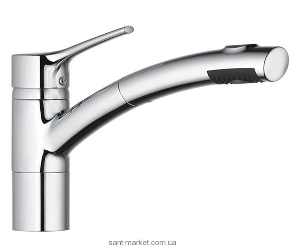 Смеситель для кухни с выдвижной лейкой Kludi Trendo однорычажный сталь 335819675