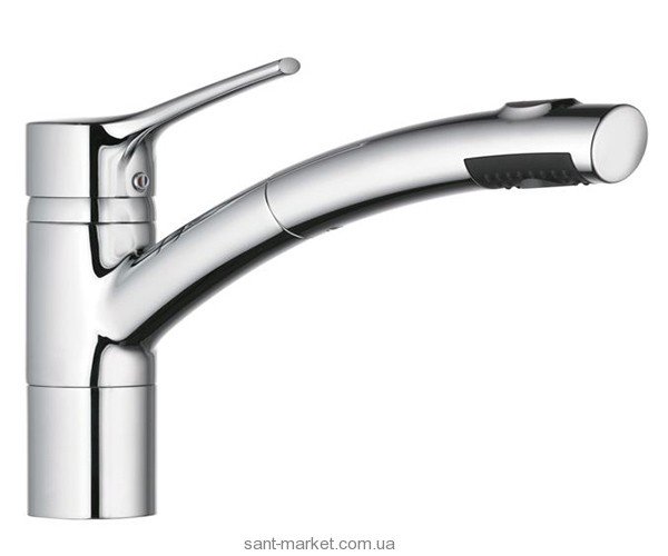 Смеситель для кухни с выдвижной лейкой Kludi Trendo однорычажный сталь 335819675