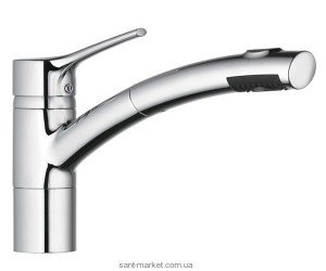 Смеситель для кухни с выдвижной лейкой Kludi Trendo однорычажный сталь 335819675