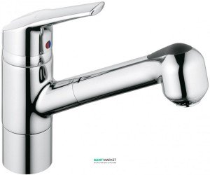 Смеситель для мойки c выдвижной лейкой Kludi Objekta-Mix New однорычажный 337610575