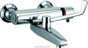 Смеситель для раковины с термостатом однорычажный настенный Kludi Thermo Care хром 350850564