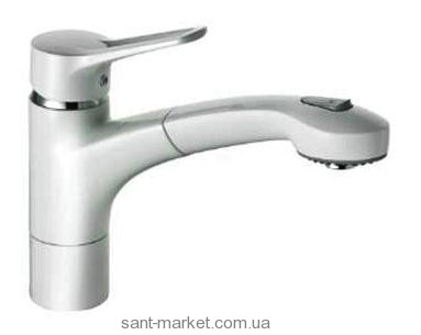 Смеситель для кухни с выдвижной лейкой KLUDI MX однорычажный белый 399419262