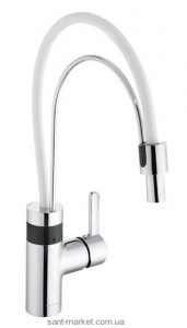 Сенсорний змішувач для кухні з висувною лійкою Kludi E-Go змішувач білий-хром 422050575