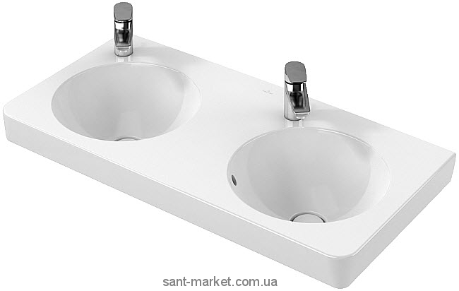 Раковина для ванной подвесная двойная Villeroy&Boch коллекция Joyce белая 4108A201