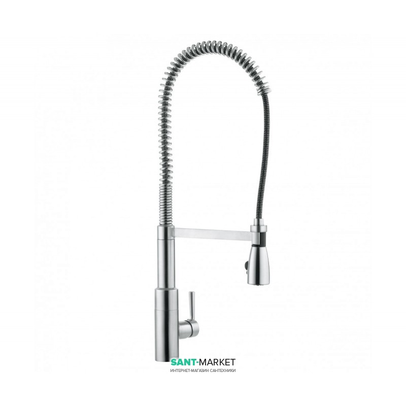 Змішувач для мийки з висувною лійкою Kludi Steel змішувач з високим виливом 38857F660