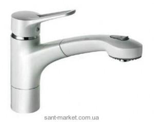 Смеситель для кухни с выдвижной лейкой KLUDI MX однорычажный белый 399419262