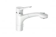 Смеситель для кухни с выдвижной лейкой Kludi MX однорычажный  белый 399459262