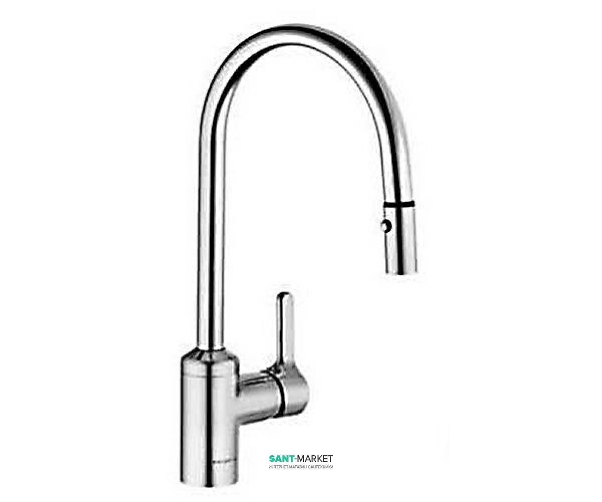 Смеситель для кухни с выдвижной лейкой Kludi Bingo Star однорычажный сталь 428520578