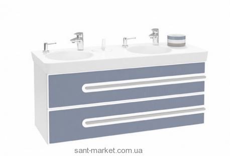 Тумба под две раковины Villeroy&Boch Joyce подвесная 126.2x46.3x53.5 синяя B86500MK