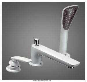 Смеситель двухвентильный на борт ванны с душем Kludi коллекция Balance белый 524479175