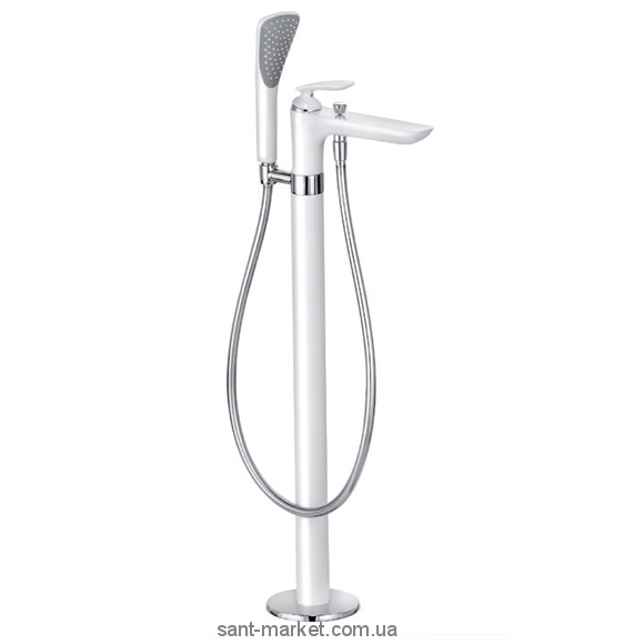 Смеситель однорычажный напольный (отдельностоящий) с душем Kludi коллекция Balance белый 525909175