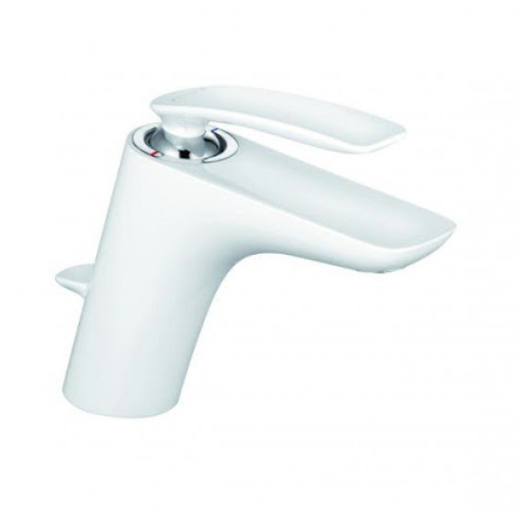Смеситель для раковины однорычажный с донным клапаном Kludi коллекция Balance белый 520239175