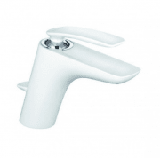 Смеситель для раковины однорычажный с донным клапаном Kludi коллекция Balance белый 520239175