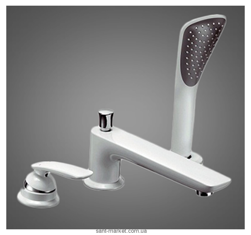 Змішувач двохвентильний на борт ванни з душем Kludi колекція Balance білий 524479175