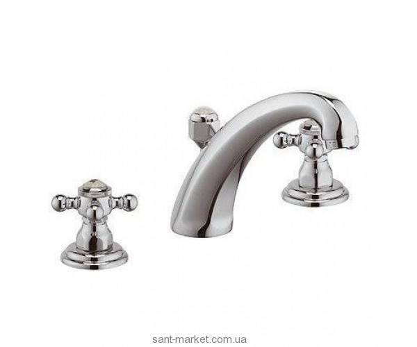 Смеситель для раковины двухвентильный с донным клапаном скрытый Kludi коллекция Adlon хром 510430520