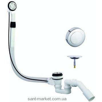 Сифон автомат для ванни удліннённий + накладки хром KLUDI ESPRIT 5605505-40