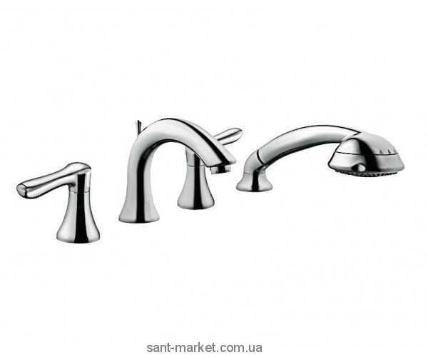 Смеситель двухвентильный на борт ванны с душем Kludi коллекция Amphora хром 544240575