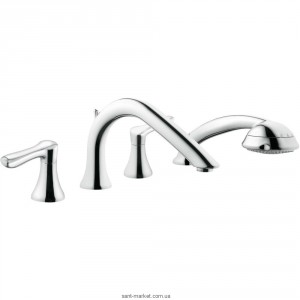 Змішувач двохвентильний на борт ванни з душем Kludi колекція Amphora хром 544250575