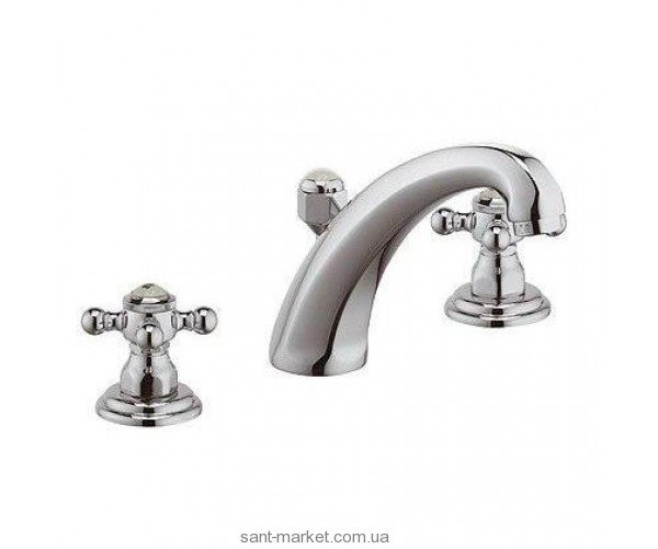 Смеситель для раковины двухвентильный с донным клапаном скрытый Kludi коллекция Adlon хром 510430520