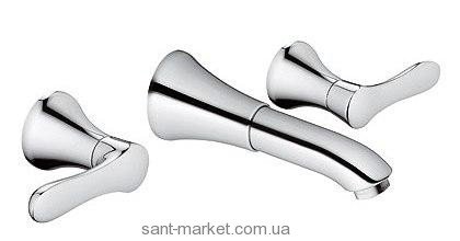 Смеситель для раковины двухрычажный настенный скрытый Kludi коллекция Amphora хром 541450575