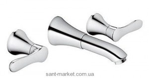 Смеситель для раковины двухрычажный настенный скрытый Kludi коллекция Amphora хром 541450575