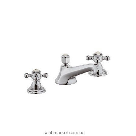 Смеситель для раковины двухвентильный с донным клапаном скрытый Kludi коллекция Adlon хром 510460520