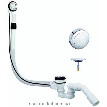 Сифон автомат для ванни удліннённий + накладки хром KLUDI ESPRIT 5605505-40