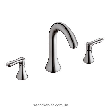 Змішувач для раковини Двохважеля прихований з донним клапаном Kludi колекція Amphora хром 541430575