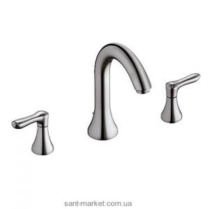 Змішувач для раковини Двохважеля прихований з донним клапаном Kludi колекція Amphora хром 541430575