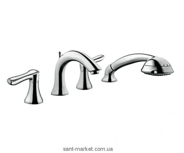 Смеситель двухвентильный на борт ванны с душем Kludi коллекция Amphora хром 544240575