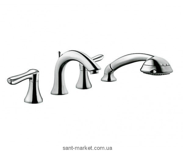 Смеситель двухвентильный на борт ванны с душем Kludi коллекция Amphora хром 544240575